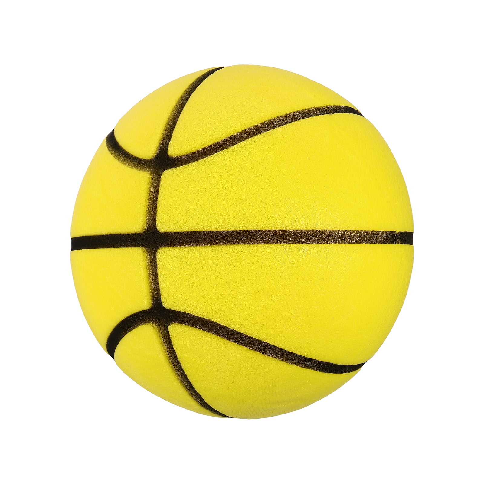 Uxcell Silent Basketball, Size 3 (7.1") Quiet Basketball High Density Foam No Noise 3D Sculpted Groove Bouncing Ball with Net Bag & Lemon Yellow - Fit for (Indoor Training/Dribbling Practice)
