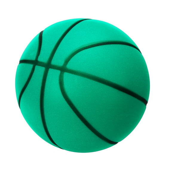 Uxcell Silent Basketball Size 5 (8.3"), No Noise High-Density Foam Dribbling Indoor Basketball with Net Bag for Quiet Dribbling Indoor Sport, Green
