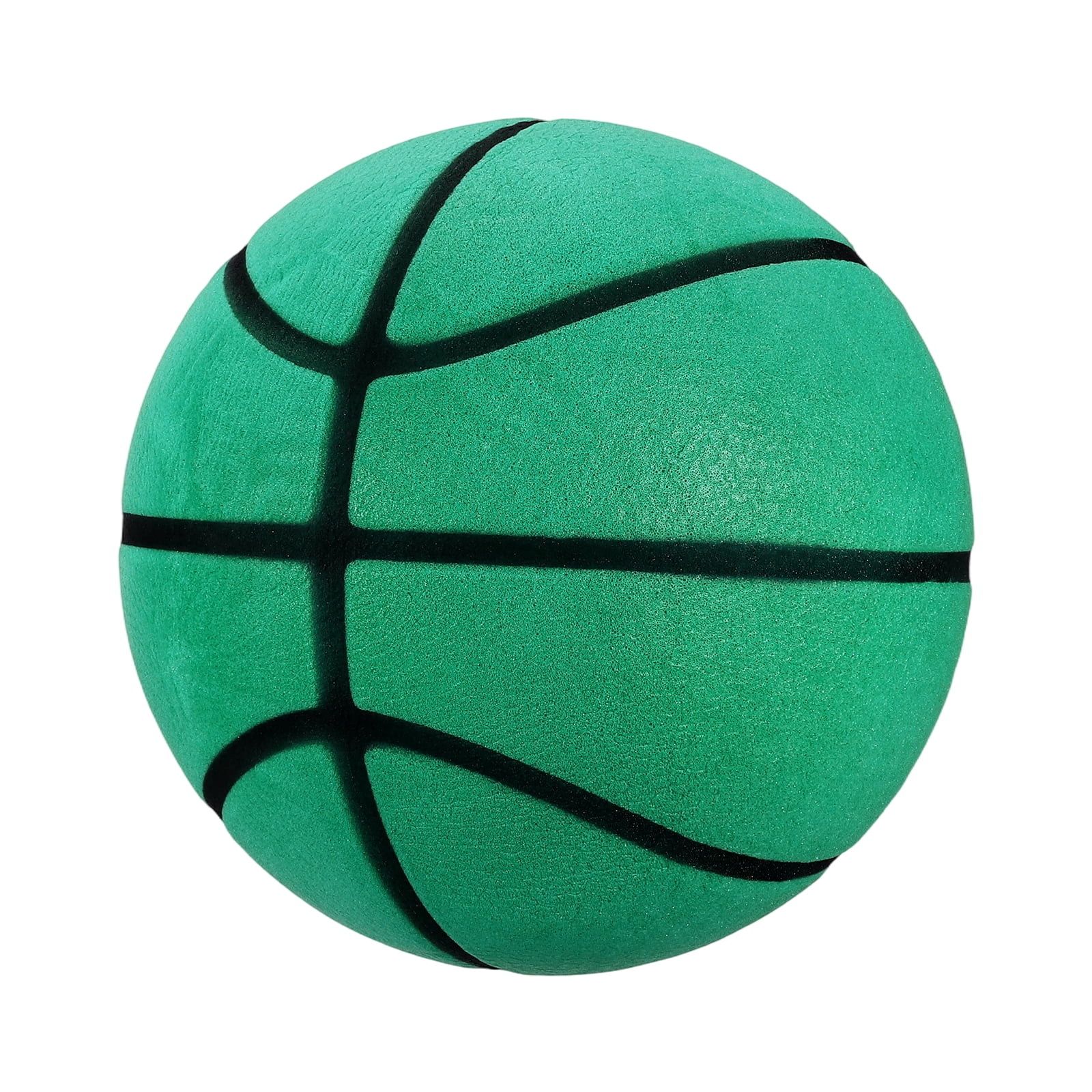 Uxcell Silent Basketball, Size 5 (8.3") Quiet Basketball High Density Foam No Noise 3D Sculpted Groove Bouncing Ball with Net Bag & Green - Fit for (Indoor Training/Dribbling Practice)