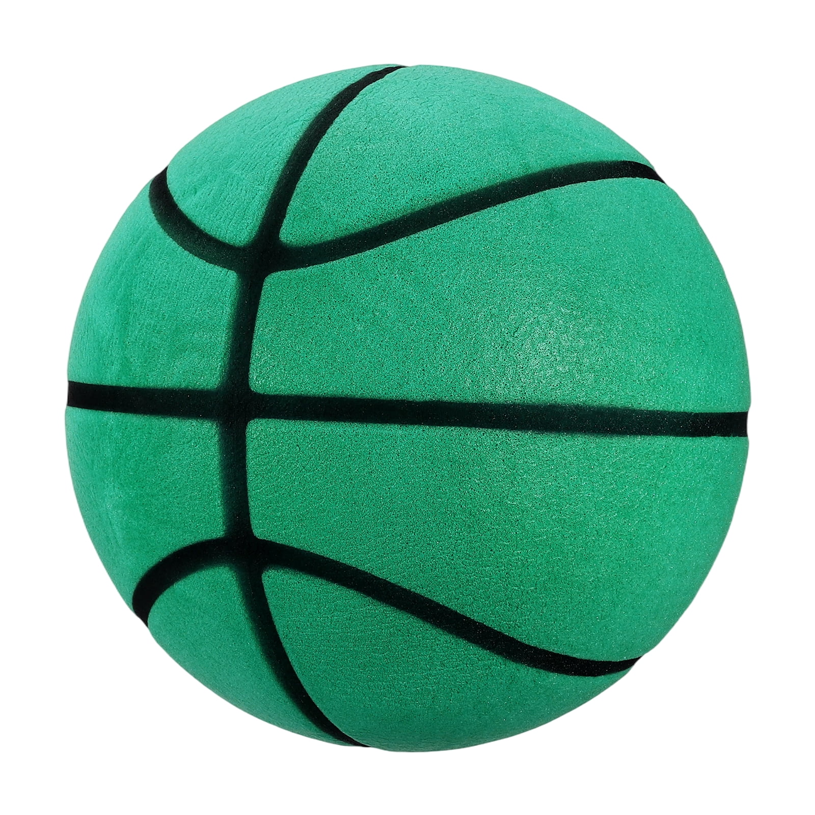 Uxcell Silent Basketball, Size 7 (9.4") Quiet Basketball High Density Foam No Noise 3D Sculpted Groove Bouncing Ball with Net Bag & Green - Fit for (Indoor Training/Dribbling Practice)