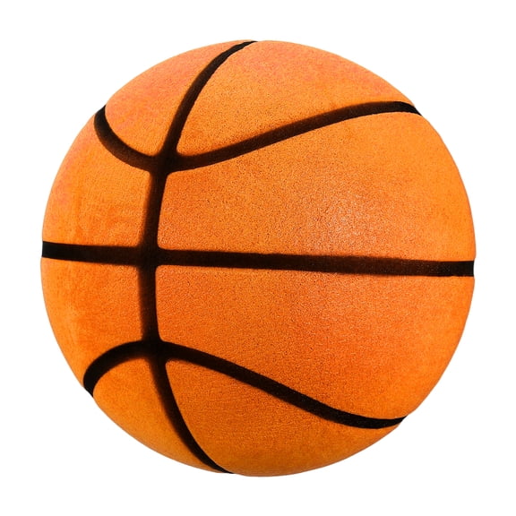 Uxcell Silent Basketball, Size 7 (9.4") Quiet Basketball High Density Foam No Noise 3D Sculpted Groove Bouncing Ball with Net Bag & Orange - Fit for (Indoor Training/Dribbling Practice)