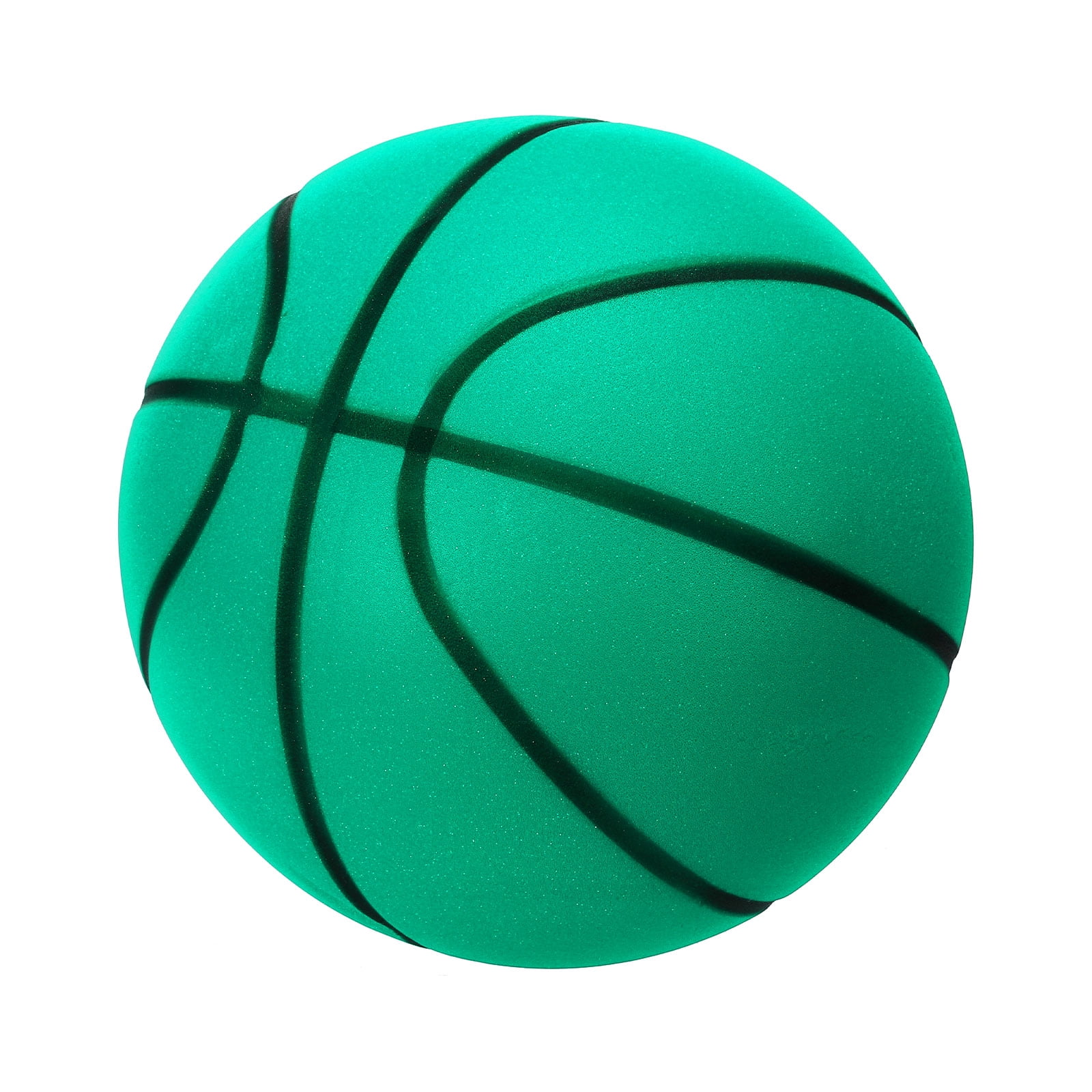 Uxcell Silent Basketball 9.5" No Noise High-Density Foam Dribbling Indoor Basketball with Net Bag forIndoor Sport Green