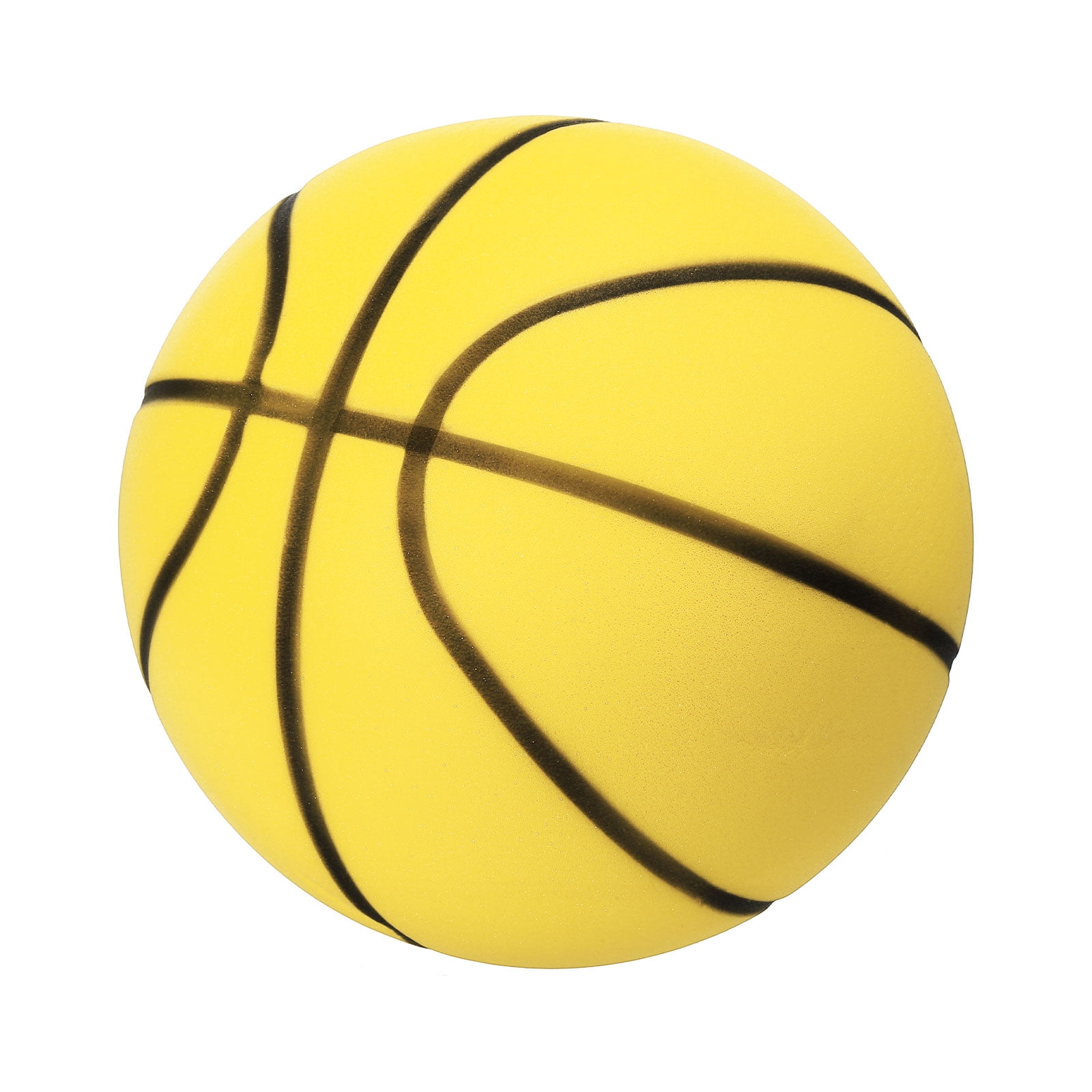 Uxcell Silent Basketball 9.5" No Noise High-Density Foam Dribbling Indoor Basketball with Net Bag forIndoor Sport Yellow