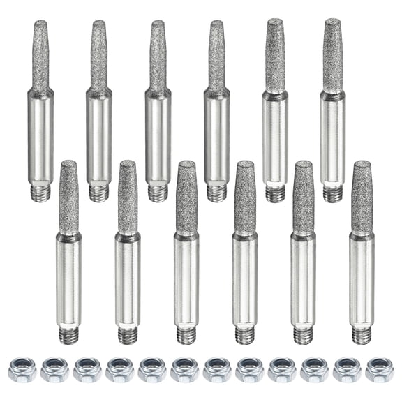 Uxcell Silicon Carbide Plated Diamond Chainsaw Sharpener with Nuts [24pcs]-Grinding Stone File Chainsaw Sharpening-[Silver- 5/32 Inch,3/16 Inch,7/32 Inch]
