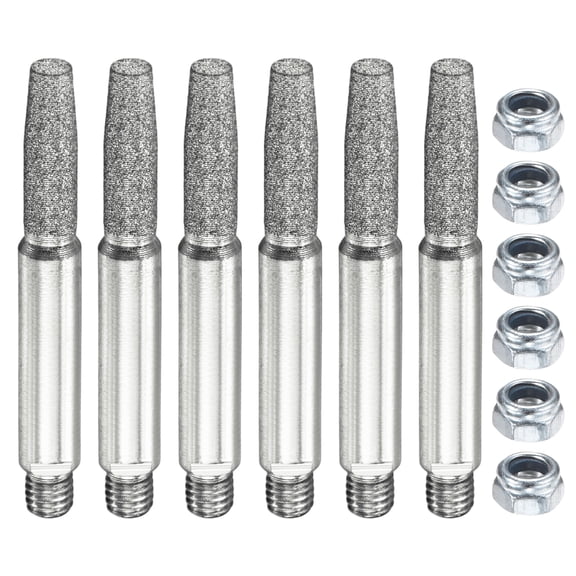 Uxcell Silicon Carbide Plated Diamond Chainsaw Sharpener with Nuts [12pcs]-Grinding Stone File Chainsaw Sharpening-[Silver- 7/32 Inch]