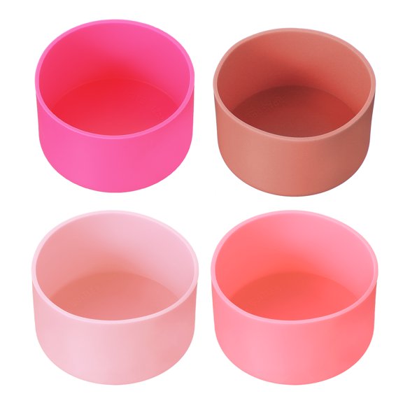 Uxcell Silicone Boot, 4pcs Bottom Sleeve Protector Sleeve, Fuchsia/Light Pink/Pink/Red
