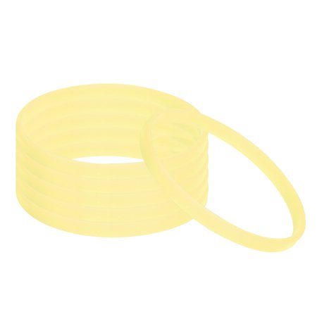 Uxcell Silicone Bracelets Luminous Rubber Wristbands Blank Stretch Sports Bands Yellow 6 Pack