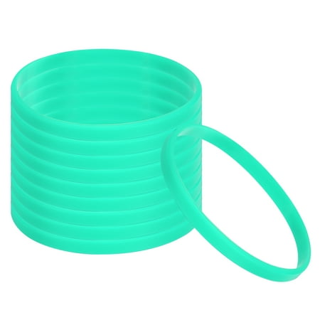 Uxcell Silicone Bracelets Rubber Wristbands Blank Stretch Sports Bands Cyan 50 Pack
