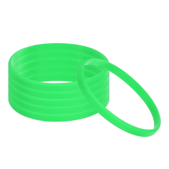 Uxcell Silicone Bracelets Rubber Wristbands Blank Stretch Sports Bands Green 6 Pack