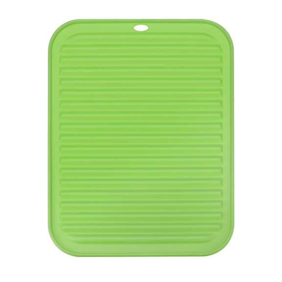 Uxcell Silicone Dish Drying Mat, 12" x 9" Reusable Sink Drain Pad Heat Resistant Suitable for Kitchen Counter - Green