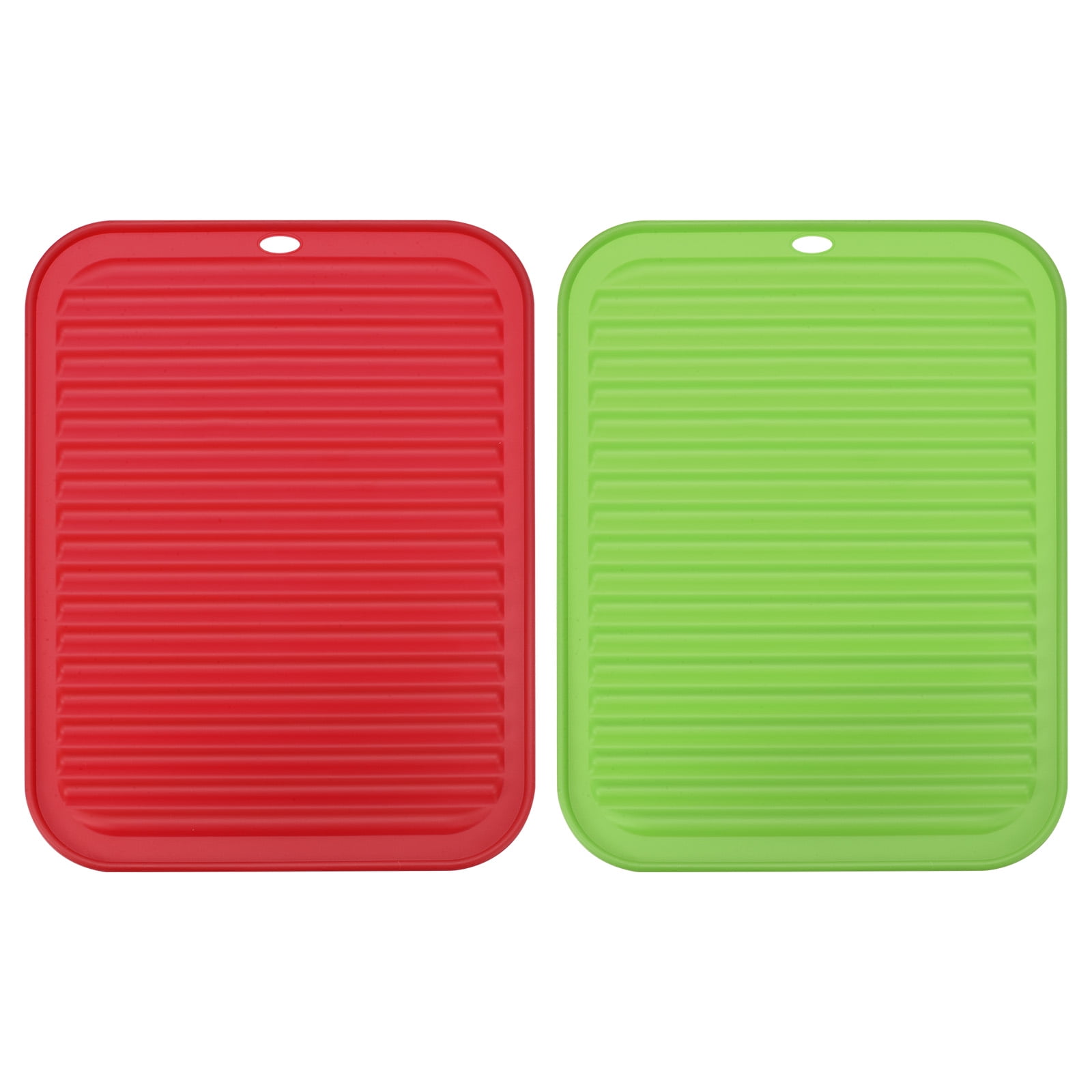 Uxcell Silicone Dish Drying Mat Set, 2 Pcs 8.5 x 6 Under Sink Drain Pad  Heat Resistant Suitable for Kitchen - Red 