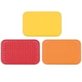 thumbnail image 1 of Uxcell Silicone Dish Drying Mat Set, 3 Pcs 8.5" x 6" Under Sink Drain Pad for Kitchen, Drawer - Orange Red Yellow, 1 of 5