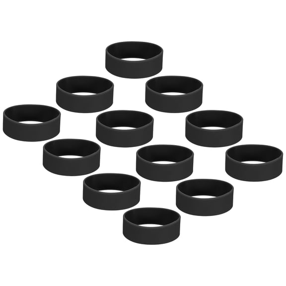 Uxcell Silicone Elastic Sublimation Tumblers Holder Ring Bands, Black 12Pcs