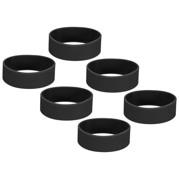 Uxcell Silicone Elastic Sublimation Tumblers Holder Ring Bands, Black 6Pcs