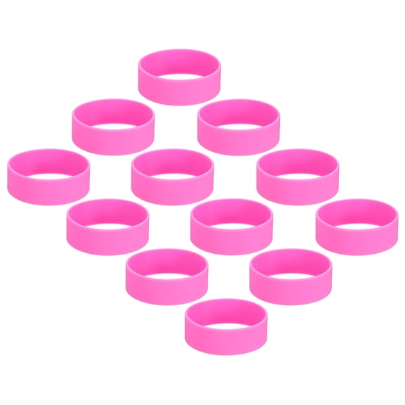 Uxcell Silicone Elastic Sublimation Tumblers Holder Ring Bands, Pink 12Pcs