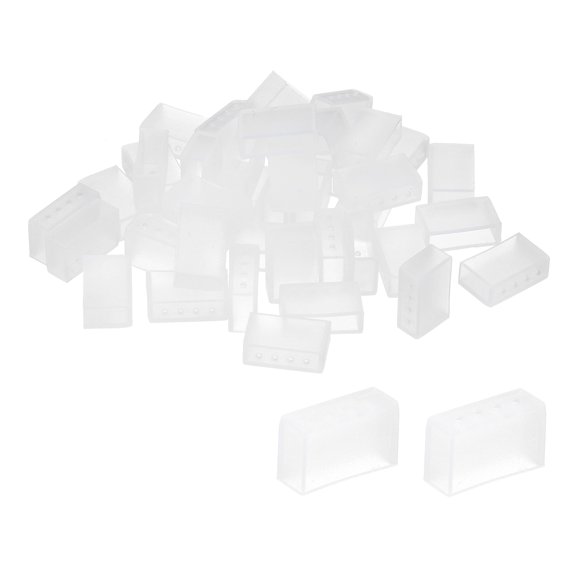 Uxcell Silicone End Cap Plug Cover, 80pcs IP67 Waterproof Fit 12mm Wide LED Strip Light (Non Hole and 4 Holes)