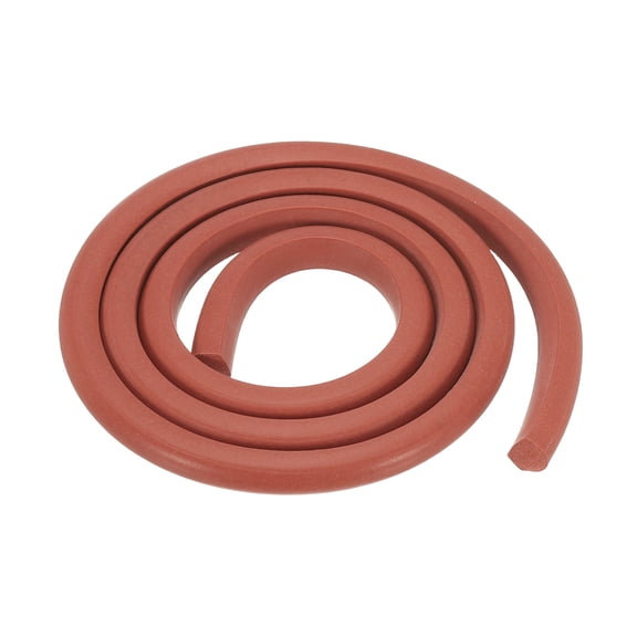 Uxcell Silicone Foam Seal Strip, 0.4"Wx0.4"Tx3.3FT Semicircular High-Density Solid Sponge Rubber Weather Stripping Cord for Sealing Gap Blocker Insulation, Red