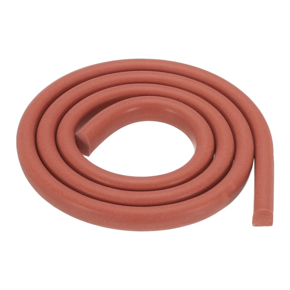 Uxcell Silicone Foam Seal Strip, 0.4"Wx0.5"Tx6.6FT Semicircular High-Density Solid Sponge Rubber Weather Stripping Cord for Sealing Gap Blocker Insulation, Red