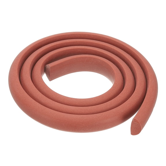 Uxcell Silicone Foam Seal Strip, 0.8"Wx0.4"Tx3.3FT Semicircular High-Density Solid Sponge Rubber Weather Stripping Cord for Sealing Gap Blocker Insulation, Red