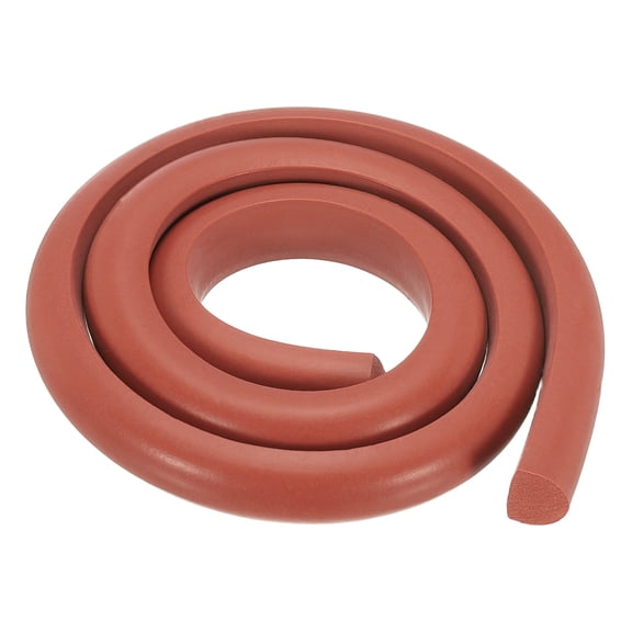Uxcell Silicone Foam Seal Strip, 0.8"Wx0.8"Tx3.3FT Semicircular High-Density Solid Sponge Rubber Weather Stripping Cord for Sealing Gap Blocker Insulation, Red