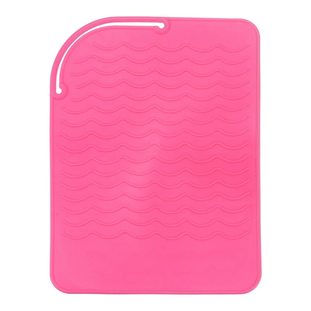 Uxcell Silicone Iron Hair Curling Pad, Multipurpose Iron Hot Resistant Mat Hair Curling Plate, Red