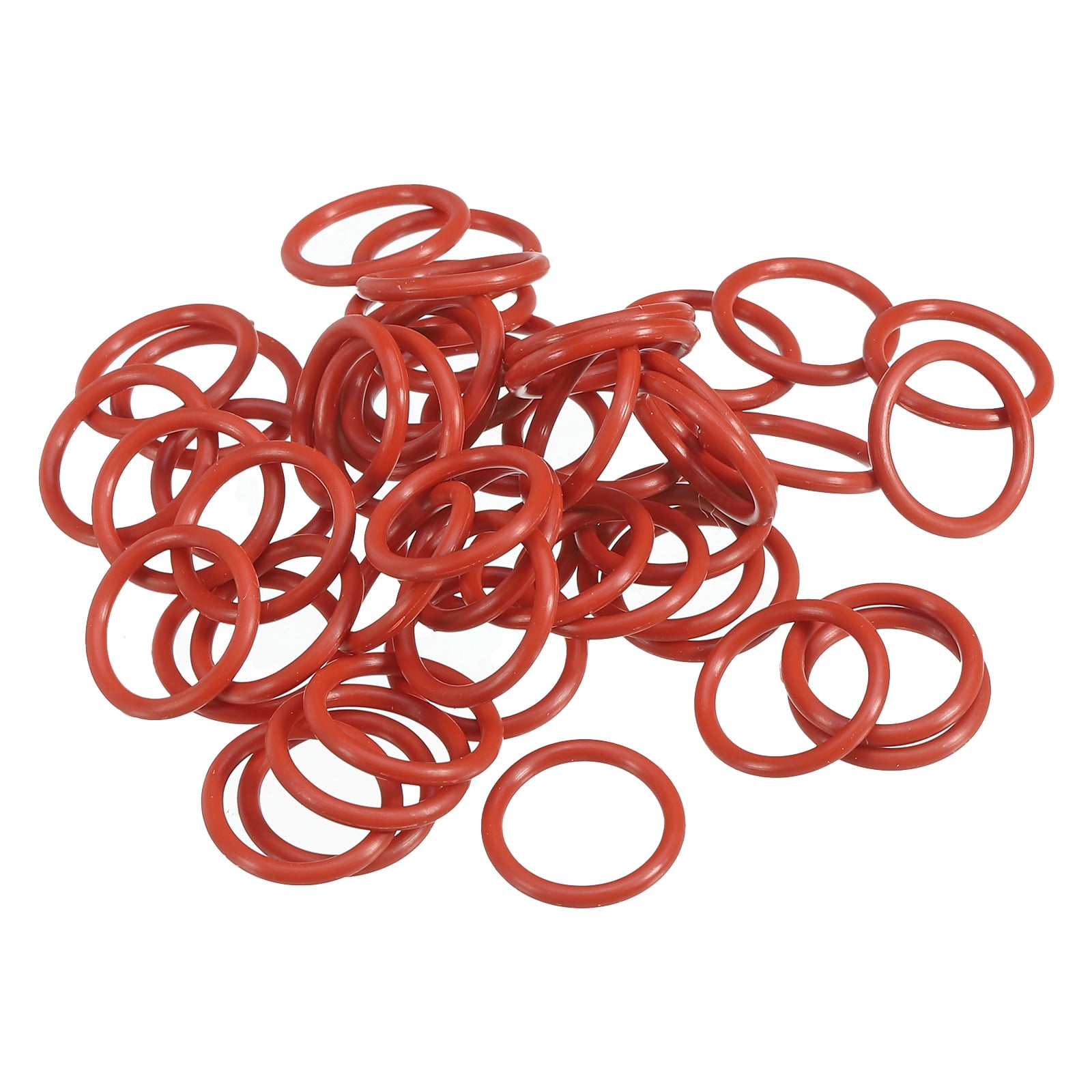 Uxcell Silicone O-Rings - 9.5mm OD, 7.5mm ID, 1mm Width, VMQ Red, Pack Of 10