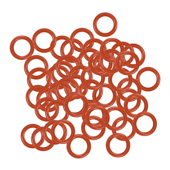 Uxcell Silicone O-Rings 9mm OD, 6mm Inner Diameter, 1.5mm Width, Seal Gasket Red 50pcs
