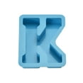 thumbnail image 1 of Uxcell Silicone Resin Letter Mold 3D Alphabet Letter Mold for Epoxy Resin Art, DIY Crafts Large K Blue 4inch, 1 of 4
