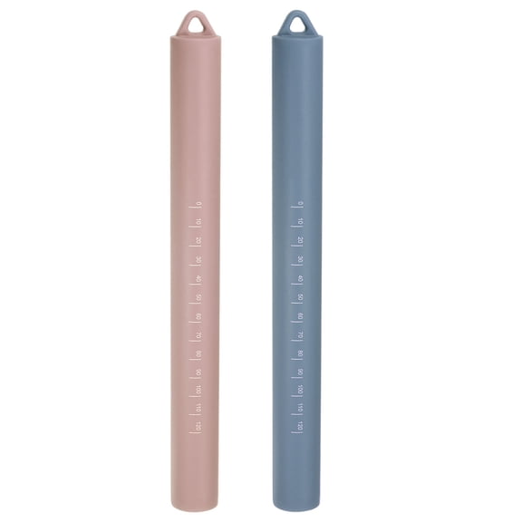 Uxcell Silicone Rolling Pin 10" Cylindrical Smooth Non-Stick Stainless Steel Inner Core Dough Roller Pink,Blue