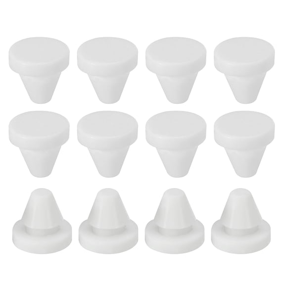 Uxcell Silicone Round Hole Plugs 7mm/0.28inch, Protective Cover Cap Head for Locking Furniture, White 12 Pack