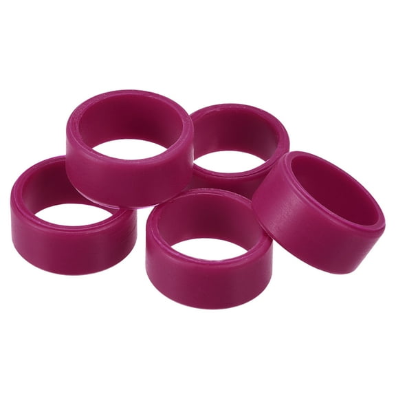 Uxcell Silicone Rubber Bands Rings Non-slip 1" Red for Wrapping Paper 5Pcs
