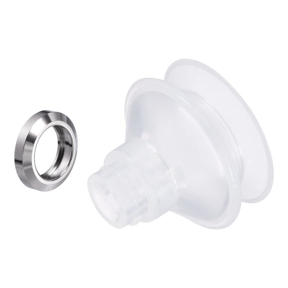 Uxcell Silicone Rubber Bellows 4mm ID x 27mm OD Vacuum Suction Cup with Gasket Clear