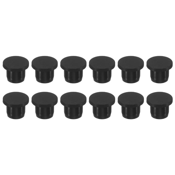 Uxcell Silicone Rubber Hole Plug 12mm Diameter Soft Flexible Stopper for 11-12mm Hole Black 12 Pieces