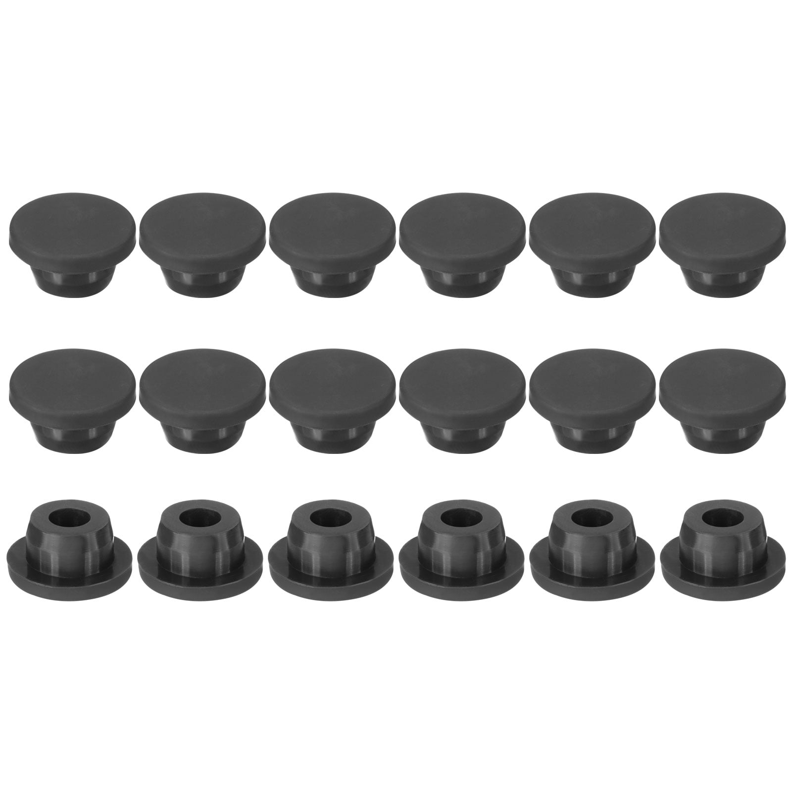 Uxcell Silicone Rubber Plug, 18 Pcs Soft Flexible Solid Rubber Stopper ...