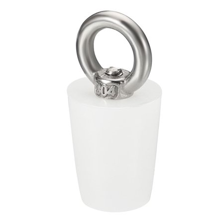 Uxcell Silicone Rubber Tapered Plug 15mm to 20mm Solid Bungs Stopper with Ring for Test Tubes White