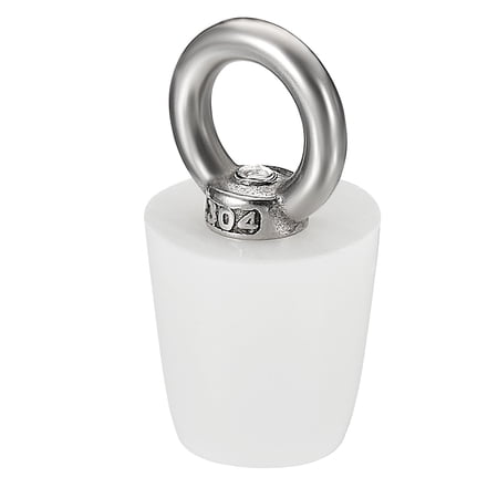 Uxcell Silicone Rubber Tapered Plug 19mm to 26mm Solid Bungs Stopper with Ring for Test Tubes White
