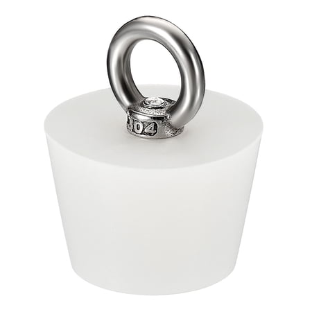 Uxcell Silicone Rubber Tapered Plug 33mm to 43mm Solid Bungs Stopper with Ring for Test Tubes White
