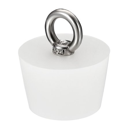 Uxcell Silicone Rubber Tapered Plug 37mm to 46mm Solid Bungs Stopper with Ring for Test Tubes White