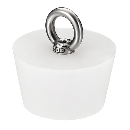 Uxcell Silicone Rubber Tapered Plug 43mm to 54mm Solid Bungs Stopper with Ring for Test Tubes White