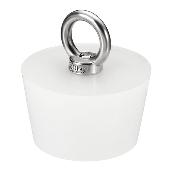 Uxcell Silicone Rubber Tapered Plug 48mm to 59mm Solid Bungs Stopper with Ring for Test Tubes White