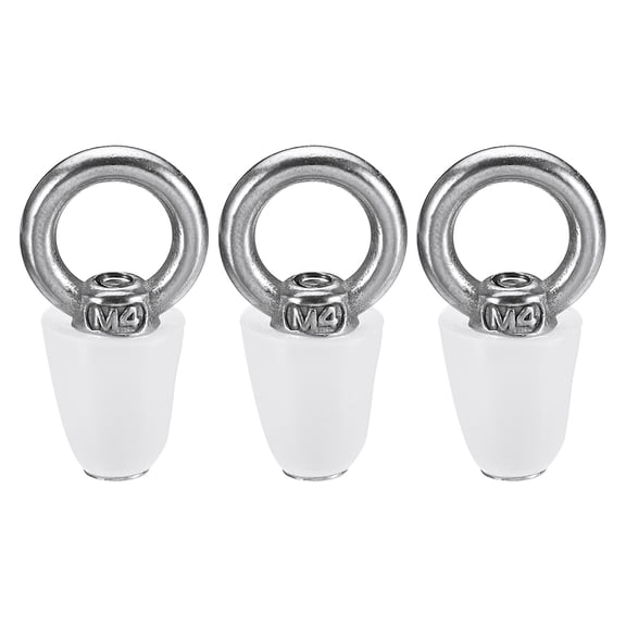 Uxcell Silicone Rubber Tapered Plug 9.5 to 13.5mm Solid Bathtub Bungs Stopper with Ring White 3 Pieces