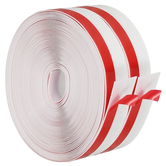 Uxcell Silicone Seal Strip, 2 Roll 20 Ft x 1" Width Self Adhesive Door Draft Stopper Weather Stripping Tape for Gap, Grey/Red