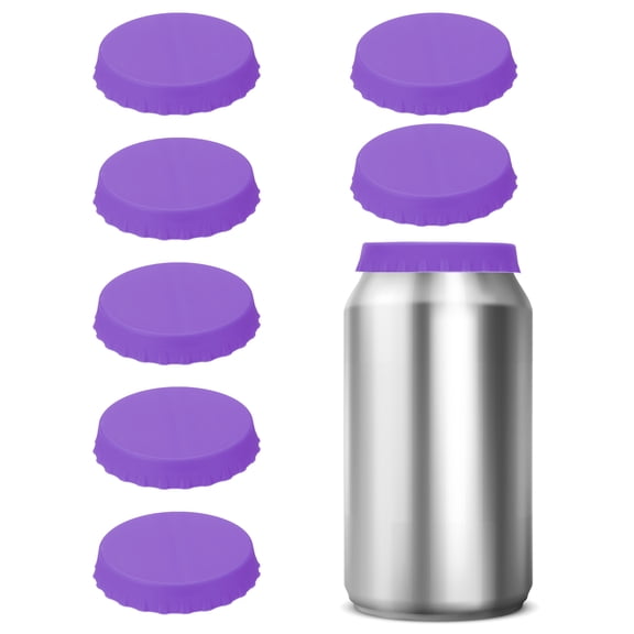 Uxcell Silicone Soda Can Lids, Reusable Soda Can Cover Stopper Protector for Beer Drink Juice Beverage, Fits Standard Cans Purple