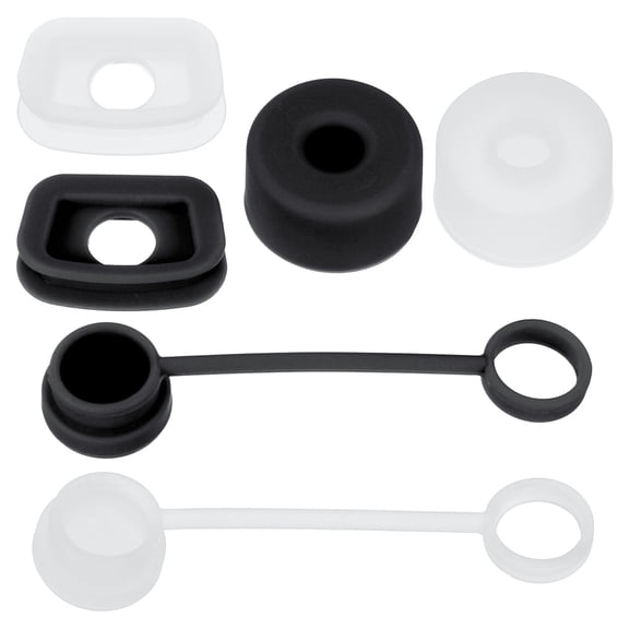 Uxcell Silicone Spill Stopper Accessories for Straw Cup 1.0 40oz/ 30oz, Clear/Black Set of 6