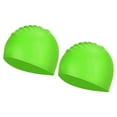 thumbnail image 1 of Uxcell Silicone Swim Cap, Waterproof Swimming Hat Non-Slip Adult Swim Caps for Women and Men, Fluorescent Green 2 Pcs, 1 of 6