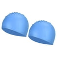 thumbnail image 1 of Uxcell Silicone Swim Cap, Waterproof Swimming Hat Non-Slip Adult Swim Caps for Women and Men, Light Blue 2 Pcs, 1 of 6