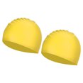 thumbnail image 1 of Uxcell Silicone Swim Cap, Waterproof Swimming Hat Non-Slip Adult Swim Caps for Women and Men, Yellow 2 Pcs, 1 of 6