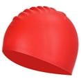 thumbnail image 1 of Uxcell Silicone Swim Caps Unisex NonSlip Pool Caps Waterproof Elastic Swimming Hats Red, 1 of 5