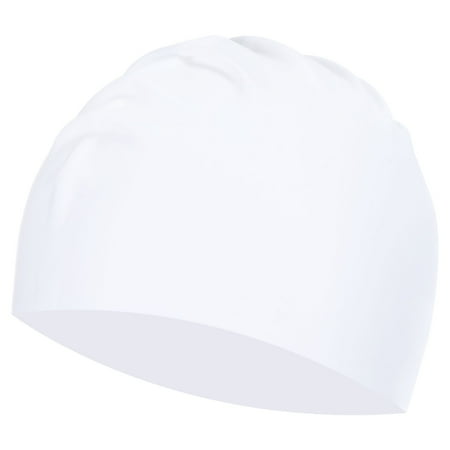 Uxcell Silicone Swim Caps Unisex NonSlip Pool Caps Waterproof Elastic Swimming Hats White