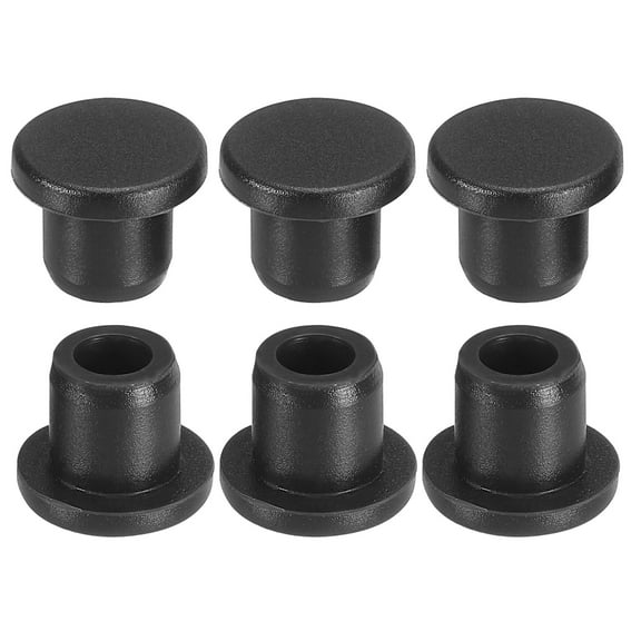 Uxcell Silicone T-hole Stoppers, Soft Flexible Silicone Hole Plug End Cover Caps for 8.3-8.05mmHole, Black 6 Pack
